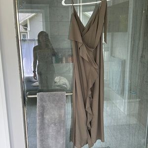 Tularosa taupe wrap maxi dress